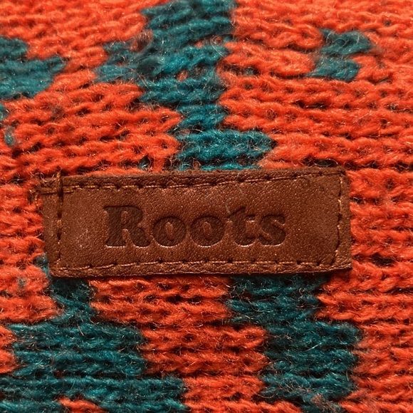 ROOTS Sz M South Western Fringe Open Front Wool Blend Boho Bohemian Cardigan - Picture 13 of 13